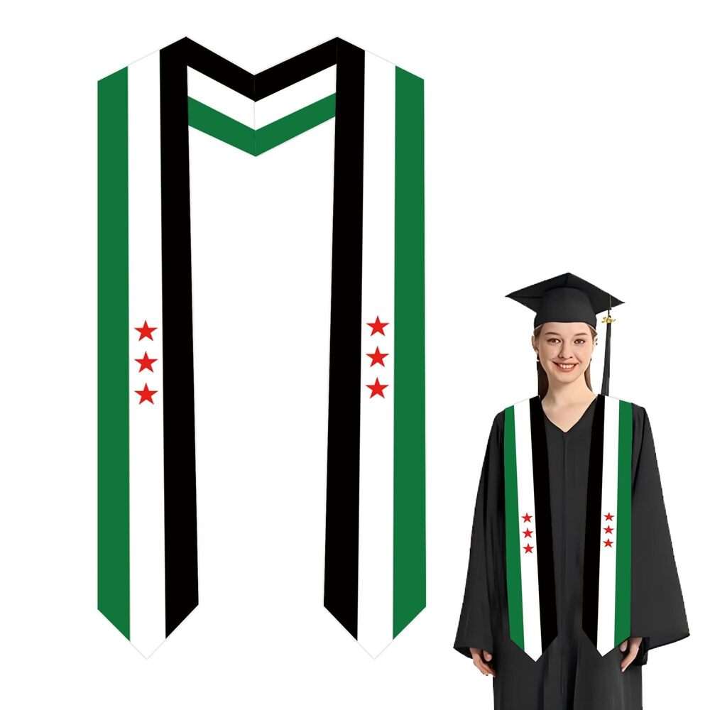 7725 Syria Coalition National Flag Graduation Stole Embroidery Sash